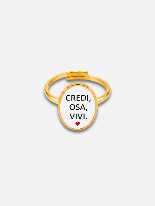 Anello "Credi, Osa, Vivi."