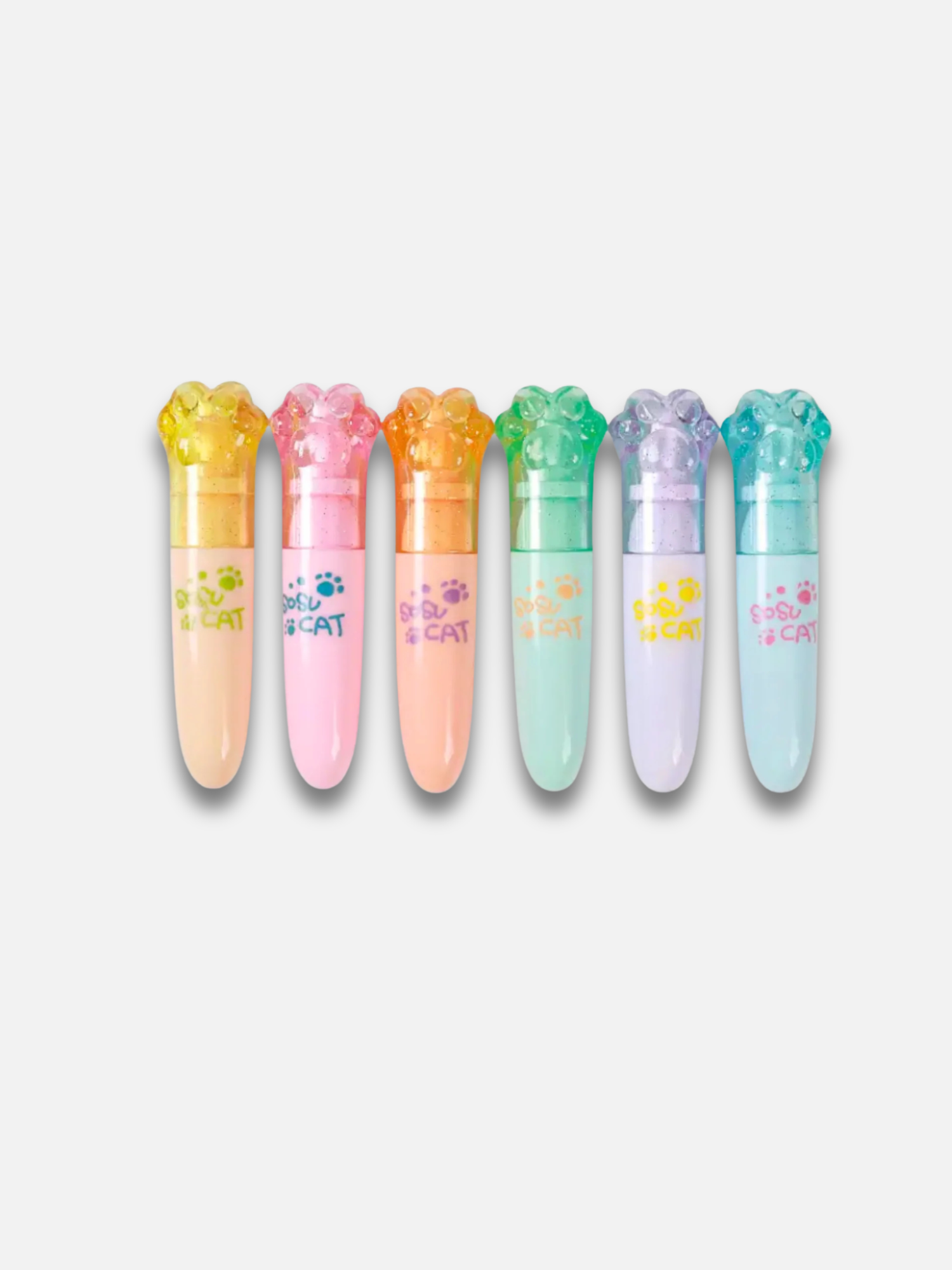 Set 6 Mini Evidenziatori Zampette di Colore