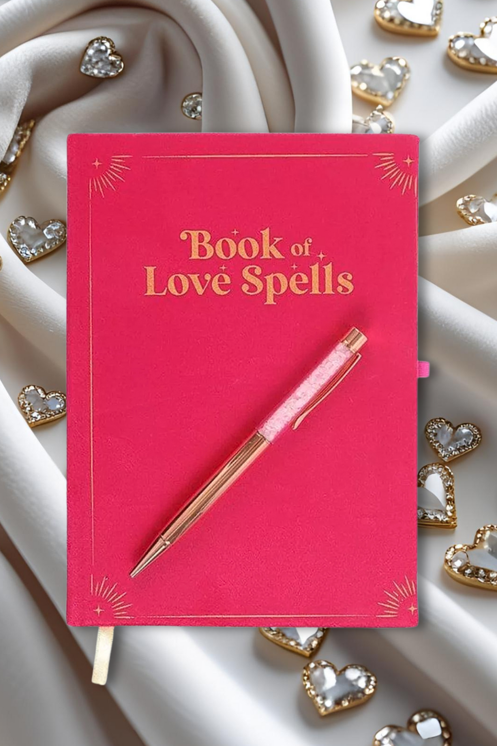 Libro degli Incantesimi d’Amore + Penna Quarzo Rosa